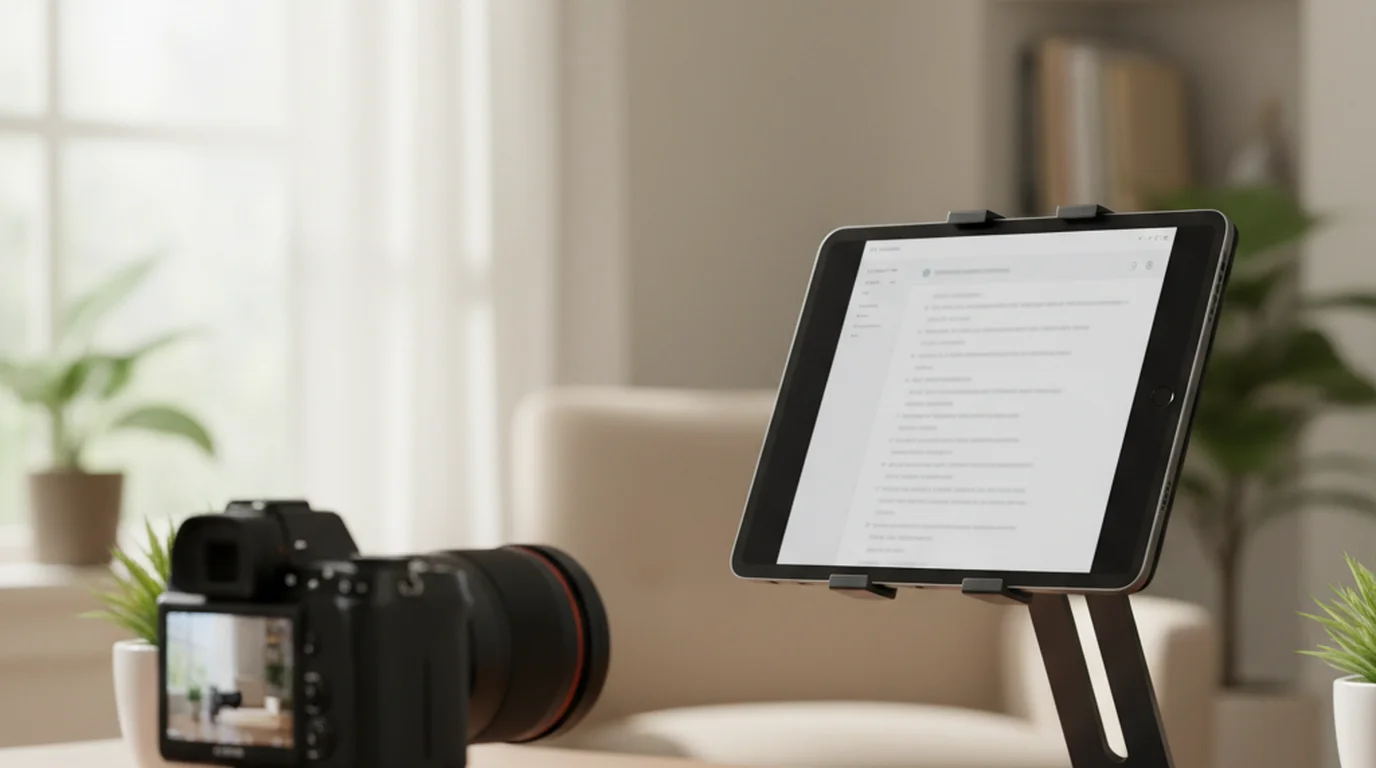 Blue cartoon cover for iPad Teleprompter App: Complete Guide for Long Scripts