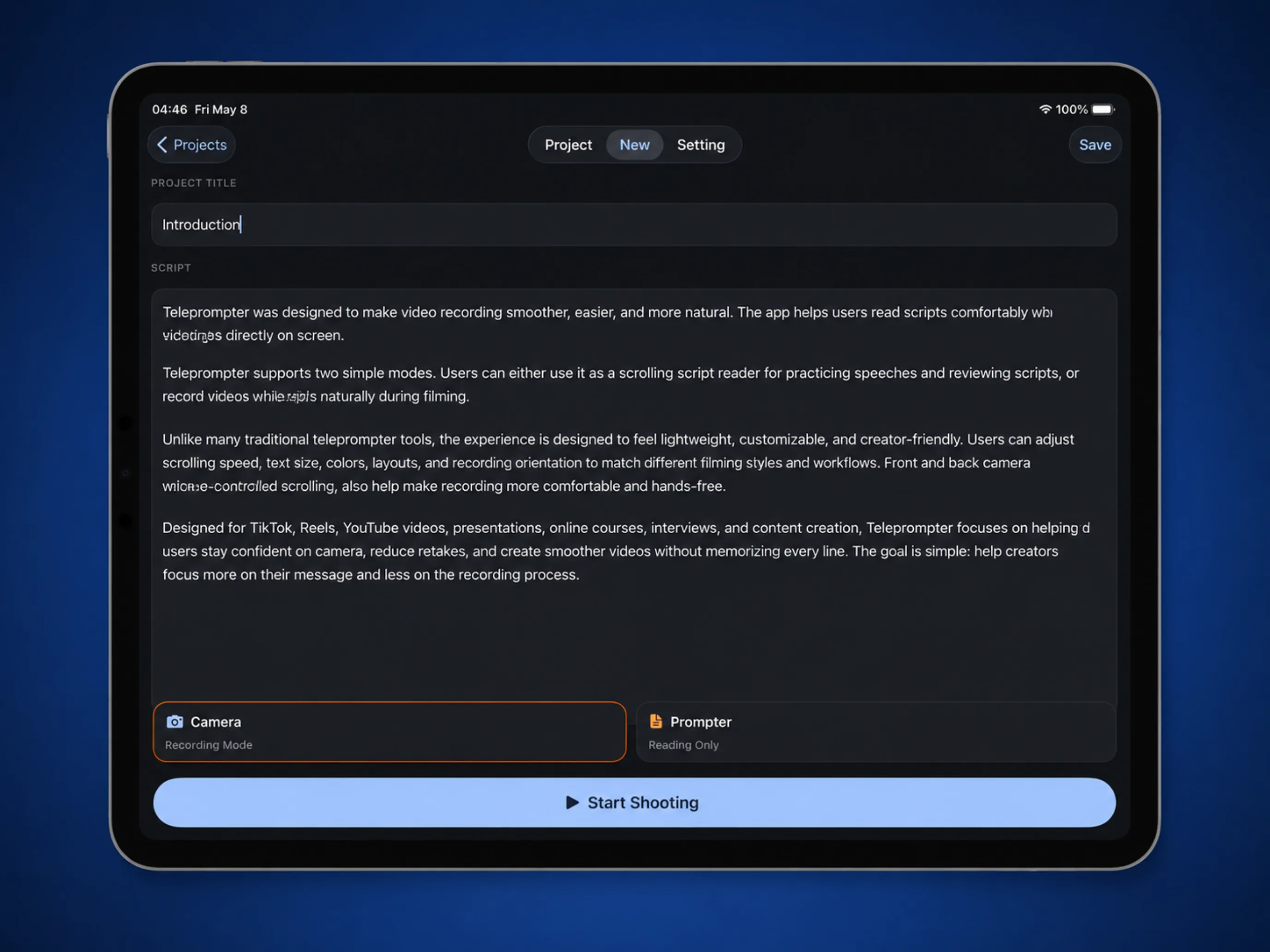 iPad teleprompter app for smoother videos without memorizing scripts